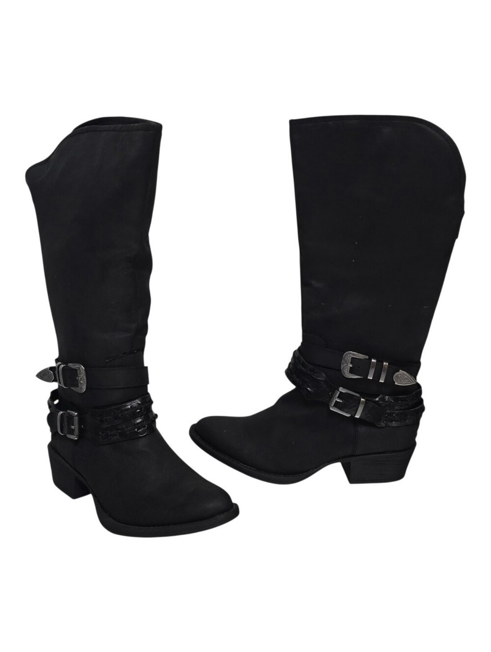 New In Box Women's Black Matisse PECOS Buckle Knee-High Boots 6M